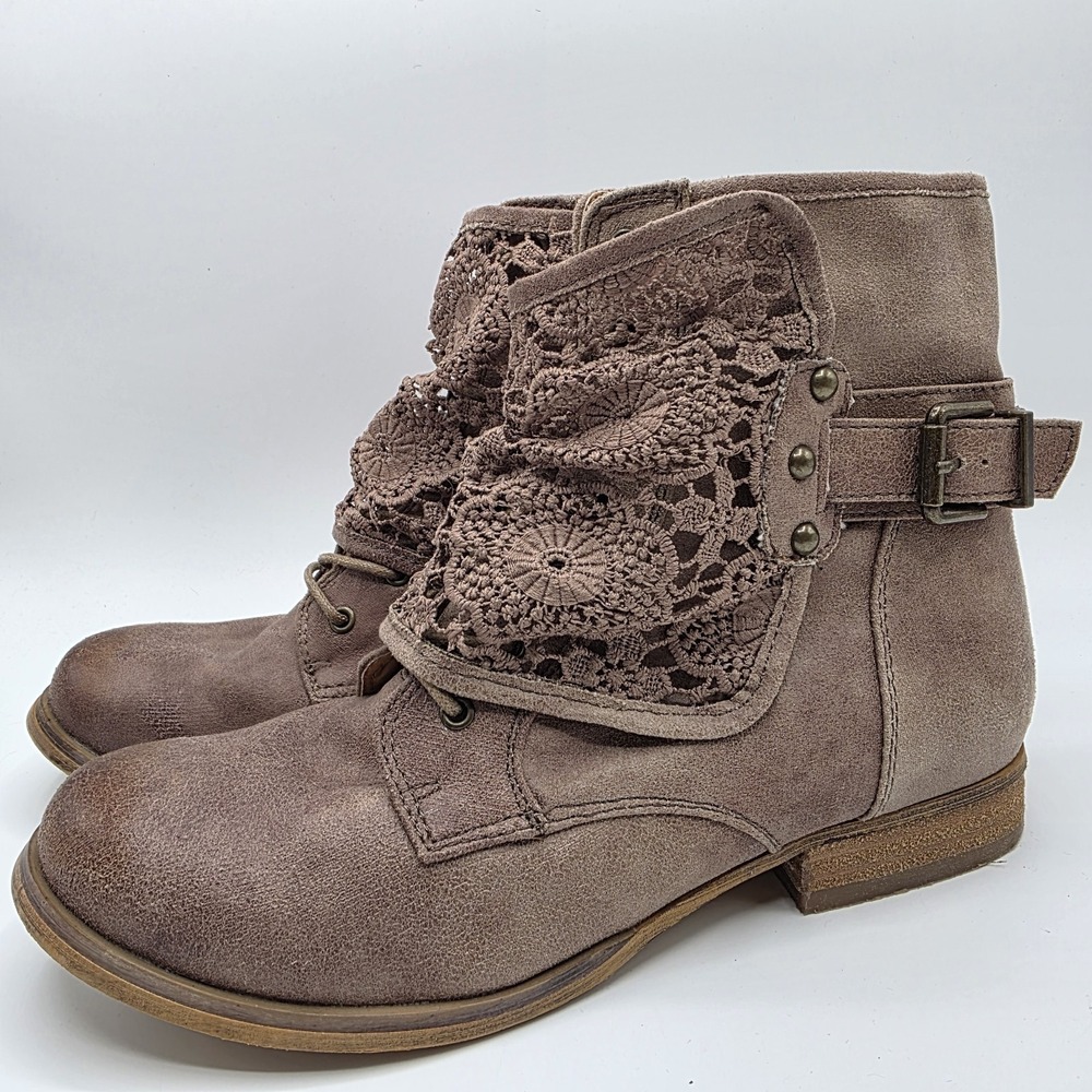 Not Rated Women's Ankle Boots 8 Brown Boho Steampunk Festival Harness Booties